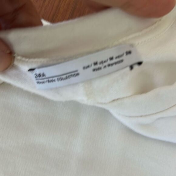 Zara white puffy sleeve oversize top size M - Picture 2 of 4